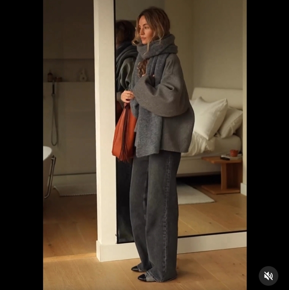 Zara Wide Leg Jeans Gray - Picture 10 of 14